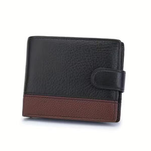 Portefeuille en cuir véritable pour femmes - Design compact à double pli avec bouton - Vente en gros - Product Image 5