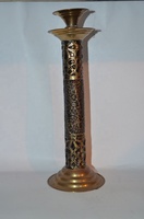 El yapımı fas pirinç mum standı bronz Finish Metal mumluk oyma ve el dövülmüş tekniği ile kazınmış