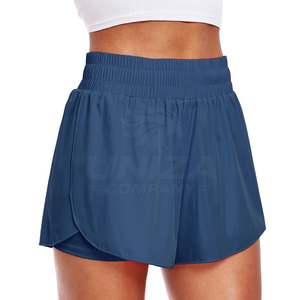 Comfortable <b>Women</b> Running <b>Shorts</b> Lightweight Breathable Polyester/Cotton Fabric Washed <b>Elastic</b> <b>Waist</b> Perfect Jogging Gym Fitness - Product Image 5