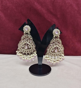 Pendientes de Araña de Aleación Chapados en Oro con Piedras y Perlas, de Alta Calidad, Estilo Étnico Tradicional, Certificados por Terceros, Regalo para Mujer - Product Image 2
