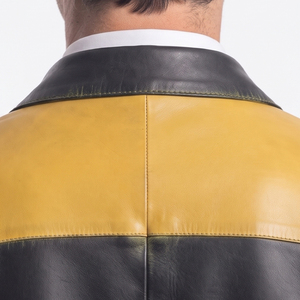 OEM Men <b>Leather</b> <b>Blazer</b> <b>Jacket</b> Mens PU Cowhide Button Down <b>Leather</b> <b>Blazer</b> Men's <b>Leather</b> <b>Blazer</b> <b>Jacket</b> Office <b>Leather</b> Coat - Product Image 5