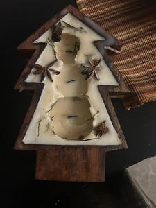 Support de bougie artisanal en bois, design sapin de Noël, nouveau, article de luxe, best-seller. - Product Image 2