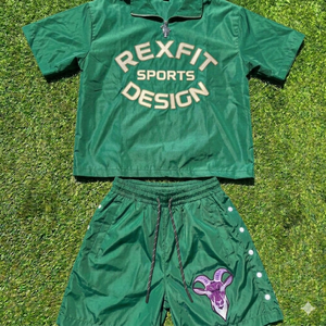 Conjunto Corto de Chaqueta Cortavientos de Nailon Directo de Fábrica, Traje Deportivo con Cremallera para Hombre, Chaqueta Cortavientos con Pantalones Cortos de Cintura Elástica - Product Image 3