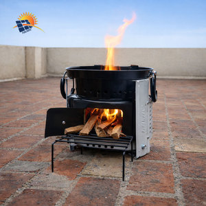 Estufa de leña con cuerpo de hierro fundido duradero, con puerta y asas, en oferta, precio de exportación. - Product Image 1