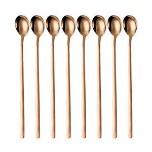 Wholesale Long Handle Ice Cream Spoon Custom <b>Small</b> Korean Style Metal Dessert Spoon Premium Dining Tableware - Product Image 1