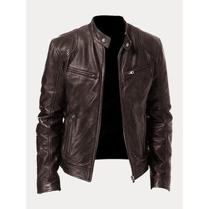 Chaqueta de Cuero de Primera Calidad, Nuevo Estilo, 100% Cuero Vacuno Original, Chaqueta de Cuero Transpirable para Invierno - Product Image 3