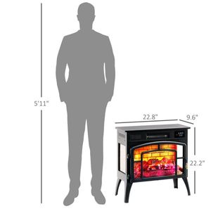 Caminetto Elettrico Moderno con Fiamma LED, Telecomando, Alimentazione USB, in Acciaio e Vetro per Casa, Hotel, Camper, Inserto Autoportante AU/US - Product Image 4