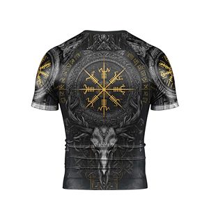 Wholesale Custom Unisex <b>Rashguard</b> UPF 50 Running Activewear Sublimation UV Protection Quick Dry Compression Polyester OEM UPF 50 - Product Image 3