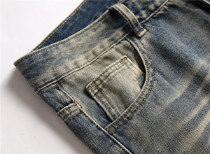 Jean droit pour homme, pantalon en denim classique, coupe décontractée, vêtement décontracté, pantalon en mélange de coton durable, style confortable pour tous les jours - Product Image 3