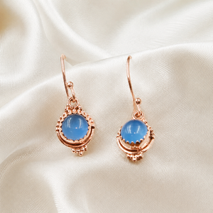 Blue Chalcedony Earrings Natural Blue Chalcedony Jewelry 925 Sterling Silver Earrings Rose Gold Yellow Gold Plated earring her - Product Image 4