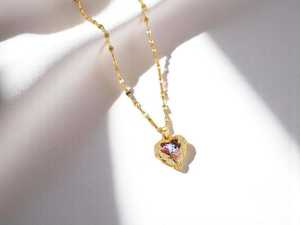 Collier Pendentif Cœur Océan en Cristal, Argent 925 Plaqué Or, Style Vintage, Sertissage Bezel, Bijoux de Luxe pour Femme, Fournisseur en Gros - Product Image 4