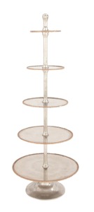 Support à gâteau à trois niveaux en acier inoxydable avec bords festonnés, réutilisable, présentoir à desserts multi-niveaux - Product Image 6