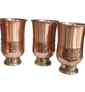 Bulk Copper Glass Tumbler Supplier Ayurvedic Drinking Water Cup Export Metal <b>Drinkware</b> Manufacturer India - Product Image 2
