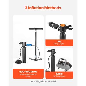 Bouteille de plongée portable 0,5 L, profondeur de plongée de 32,81 pieds, cylindre d'oxygène pour une respiration sous-marine de 5 à 10 minutes, réservoir d'air de plongée - Product Image 5