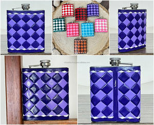 Manufacturer New Design Handcrafted Cowhide Leather Durable 7oz Stainless Steel Portable Whiskey Hip Flask for Travel <b>Gifts</b> - Product Image 3