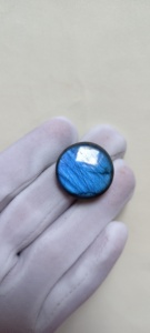 Labradorite bleu profond naturel, taille brillante 12x12, effet de jeu de couleurs, pierre précieuse polie à la flamme, pour la fabrication de bijoux, pierres organiques 20 - Product Image 1