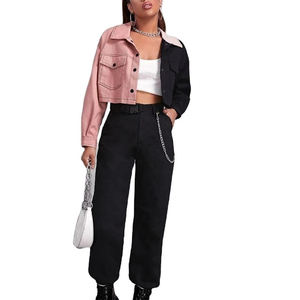 Chaqueta Varsity Corta Personalizada OEM para Mujer 2026 con Cierre de Cremallera, Diseño de Bloques, Relleno de Lana y Algodón, Precio Competitivo - Product Image 3