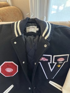 Veste universitaire pour homme, style preppy, motifs en toile, lettres imprimées en sérigraphie, V San Diego Union Tribune, équipe tout-terrain - Product Image 3