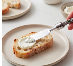 Designer Leaf Handle <b>Cheese</b> <b>Knife</b> <b>Set</b> In Stainless Steel Elegant Silver Flatware For Home Kitchen Dining And Serving Use - Product Image 5