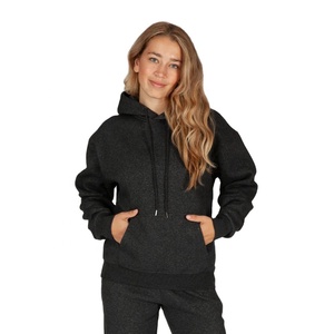 Sweat à capuche en coton polaire surdimensionné en vrac pour femmes avec logo et design personnalisables - Product Image 1