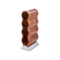 Support à vin moderne en bois à ondulations verticales, présentoir de bouteilles pour table, étagère décorative pour la maison, le bar, le restaurant, vente en gros