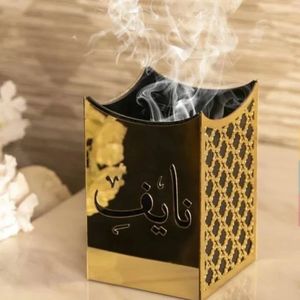 Quemador de Incienso Mubkhar de Metal Plateado Árabe Tradicional, Mini Quemador de Bakhoor, Incensario de Metal para Oud, Carbón, Decoración del Hogar - Product Image 3