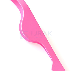 Pince à épiler rose pour application de cils, pointe lisse, outil de précision en plastique pour extension de cils - Product Image 2