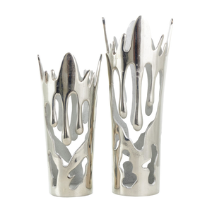 Ensemble de vases de table modernes en acier inoxydable, résistants à la rouille, porte-fleurs décoratif, design contemporain, ornement pour la maison et les mariages - Product Image 1