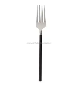 एकल कांटा के साथ काले चित्रित छड़ी स्टेनलेस स्टील धातु चम्मच कांटा चाकू चांदी Flatware रात के खाने के Tableware कटलरी सेट