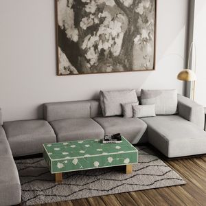 Table basse en os incrusté de qualité supérieure, meuble décoratif fait main, élégant centre de table pour salon, maison moderne - Product Image 5