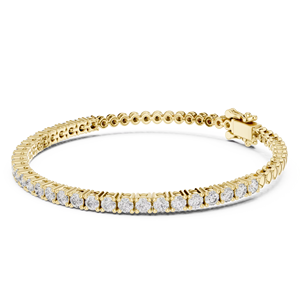 Pulsera de tenis de diamantes cultivados en laboratorio de moda, chapada en rodio, de oro amarillo de 18 quilates, ideal para regalo, fiestas, bodas, uso diario y de oficina para mujer. - Product Image 1
