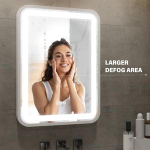 Specchio da Bagno LED Intelligente con Luce 32x24, Specchio per Trucco con Cornice, 3 Temperature di Colore, Dimmerabile, da Parete o Lavabo [U] - Product Image 4