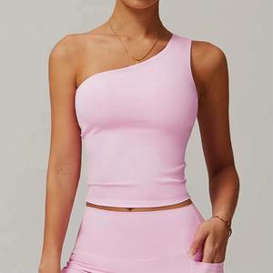 Haut court de sport personnalisé pour femme, séchage rapide, respirant, pour gym, yoga, entraînement, élastique, doux, vêtement de fitness, débardeur court - Product Image 5