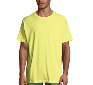T-shirt pour homme à manches courtes, col rond, couleur unie, coupe classique, jersey décontracté, design uni - Product Image 1