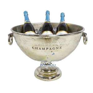 Bol à champagne en métal poli à design martelé pour bars, pubs, mariages, fêtes, utilisation sur table pour refroidir les bouteilles, bol à champagne pour glace - Product Image 3
