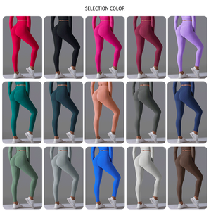 High Waist <b>Seamless</b> <b>Leggings</b> Full Length Solid Color Stretch Breathable Compression Sporty Yoga Wear Push Up Tummy Control Women - Product Image 6