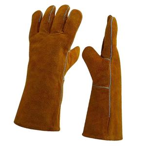 Gants de soudage TIG en cuir de chèvre avec paume en croûte de vache, résistants à la chaleur, fabriqués en usine - Product Image 4