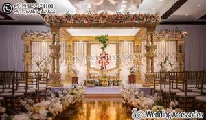 มณฑปงานแต่งงานแบบมหากษัตริย์สไตล์อินเดียใต้ พร้อมหนวดประดับแบบดั้งเดิม มณฑปงานแต่งงานแบบทามิล งานฝีมือระดับพรีเมียมจากอินเดียใต้ ส่งตรงถึงสหรัฐอเมริกา - Product Image 5