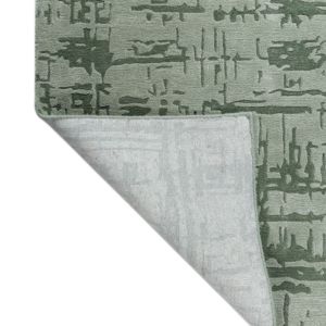 Z&H Home Abstract Plush <b>Thick</b> PET Friendly Non-Slip Cotton Backing Hand Tufted Green Wool/Silk Cushioned Cut Pile High Quality - Product Image 3