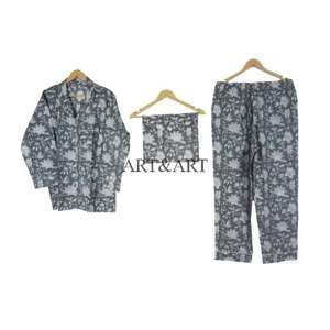 Ensemble de pyjama en coton sexy et décontracté pour femmes, avec poches, respirant, grande taille, vêtements de nuit pour l'été, confortable pour les journées chaudes, 3 pièces - Product Image 6