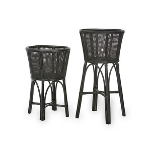 Decorative greenery <b>pot</b> standing shelf for plant flower arrangement rattan planter basket <b>stand</b> - Product Image 6