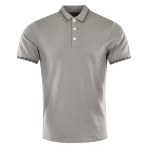 แฮร์รี จอห์นสัน โปรดักชั่นเสื้อโปโลแขนสั้นผู้ชาย สีพื้น ทรงปกติ ผ้าถัก สไตล์ลำลอง สีเทา - Product Image 1