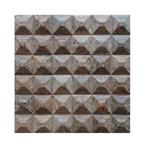 Dice <b>Wall</b> Deco Modern Industrial Solid Wood <b>Wall</b> Art Panel With 3D Geometric Carved Diamond Pattern Accent Home Decor Hanging - Product Image 1