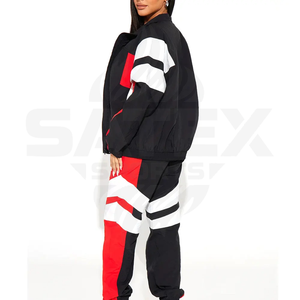 Nuevo conjunto deportivo de nailon de dos piezas, estilo oversized, con chaqueta cortavientos reflectante para hombre. - Product Image 3