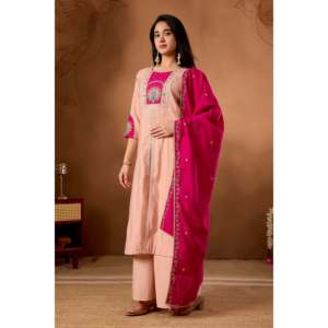 Ensemble Anarkali Kurti Palazzo Dupatta - Robe de soirée - Product Image 4