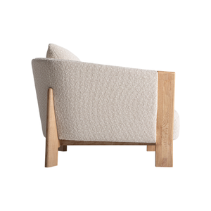 Fauteuil nordique contemporain en teck massif, dossier incurvé de qualité supérieure, assise large et confortable, chaise longue confortable, mobilier pour hall d'hôtel - Product Image 2