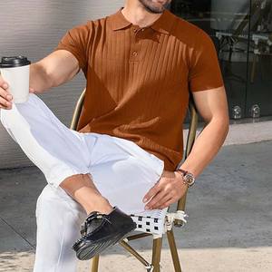 Nuevo Diseño, Patrón Sólido, Ecológico, Antiarrugas, Moda de Verano, Venta al por Mayor, Camiseta de Manga Corta de Alta Calidad, Lona de Poliéster/Algodón - Product Image 3