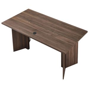 Scrivania Direzionale Robusta 63, Grande Tavolo da Ufficio Moderno Rettangolare con Foro per Cavi, 250 LB, Materiale MFC per Ville - Product Image 1
