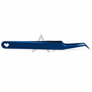 Pinzas de ángulo de 45 grados para extensión de pestañas, acero inoxidable con plasma azul, logotipo personalizado, instrumento de belleza OEM - Product Image 6