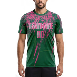 เสื้อกีฬาซับลิเมชั่นขายดีสำหรับผู้ชาย ออกแบบลายพิมพ์ซับลิเมชั่นตามสั่ง สำหรับทีมฝึกซ้อม กิจกรรมกลางแจ้ง แขนสั้น - Product Image 4